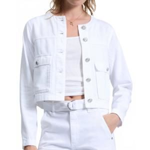 NEW RAG & BONE featherweight drew jacket in optic white
